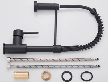 SaniSupreme® thermostatische keukenmengkraan San Marino gebogen met veer mat zwart