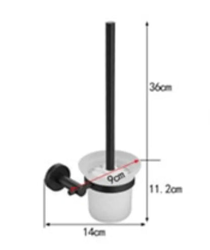 SaniSupreme Toiletborstel mat glas, mat zwarte houder