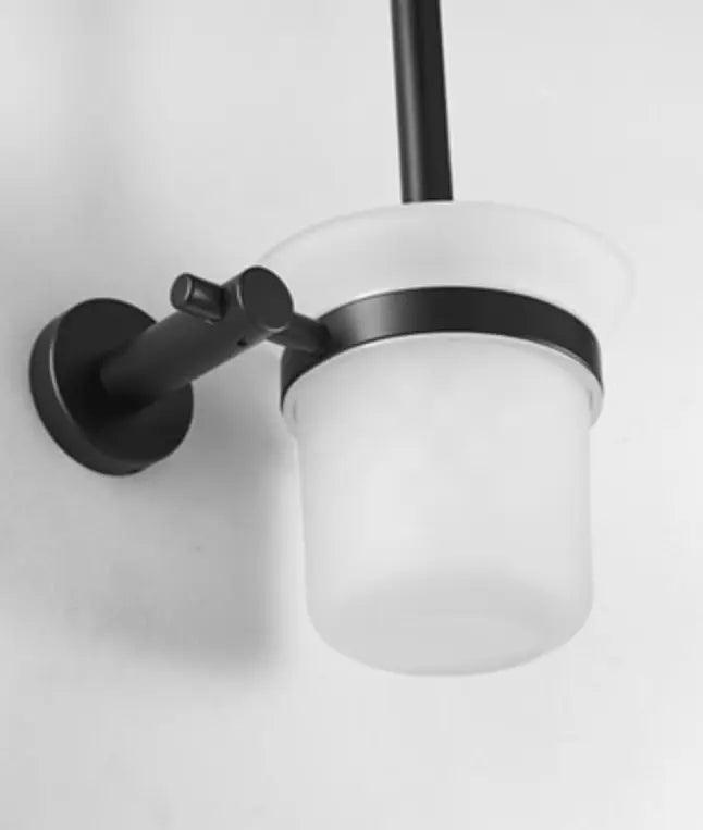 SaniSupreme Toiletborstel mat glas, mat zwarte houder