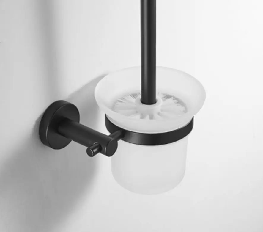 SaniSupreme Toiletborstel mat glas, mat zwarte houder