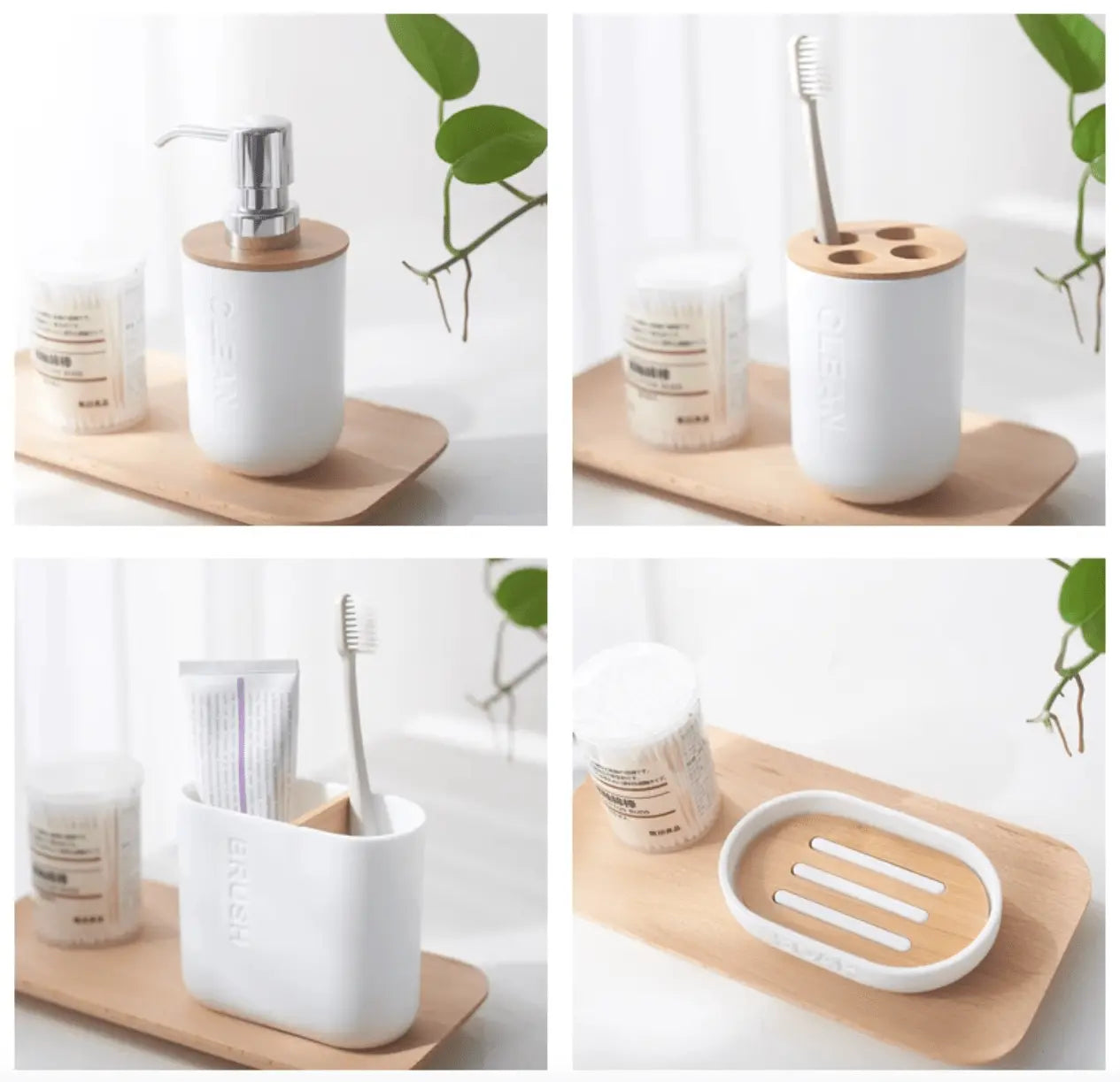 SaniSupreme Toiletset Badkamerset 5 Delig - Toiletaccessoires Set - Wit