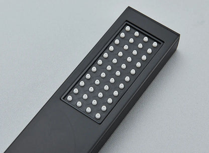 SaniSupreme Turijn handdouche smal rechthoek vlak Messing mat zwart luxe zware kwaliteit