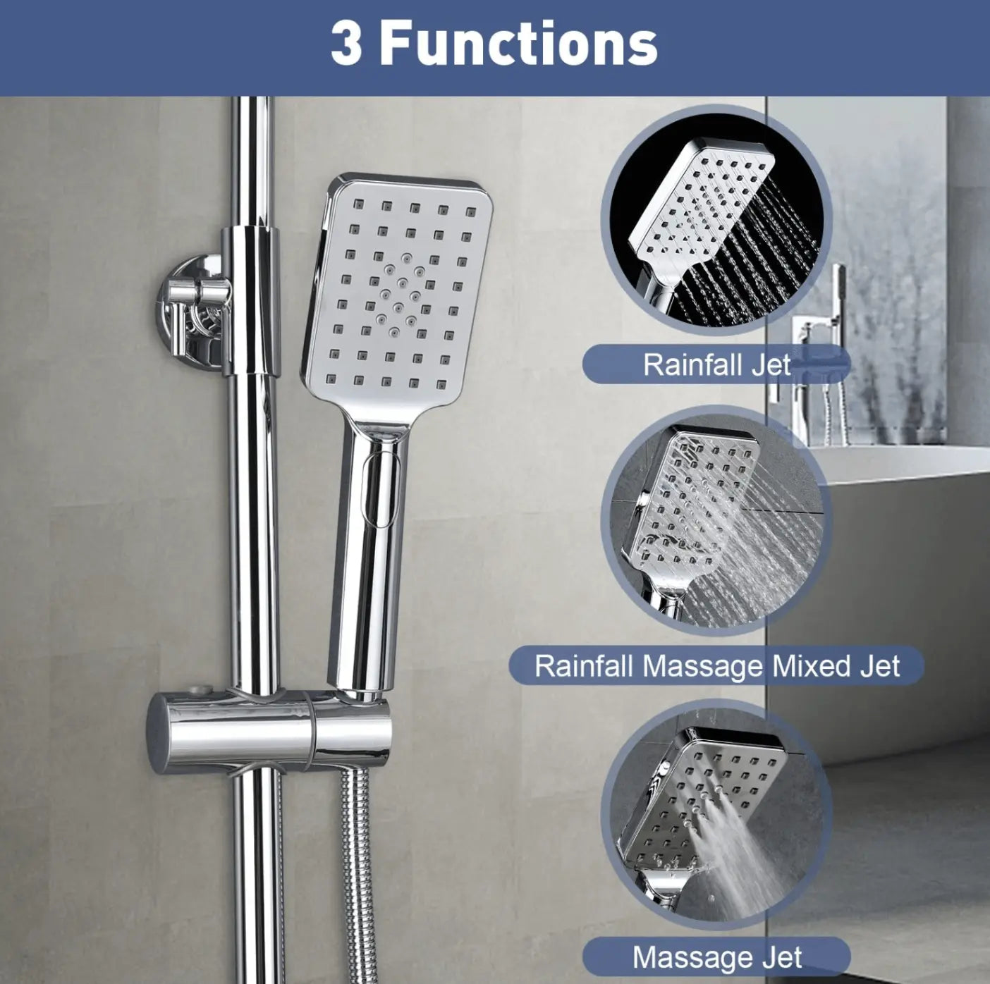 SaniSupreme Vienna Thermostatisch opbouw doucheset 20 cm regendouche chroom vierkant