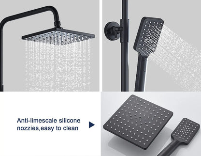 SaniSupreme Vienna Thermostatisch opbouw doucheset 20 cm regendouche mat zwart