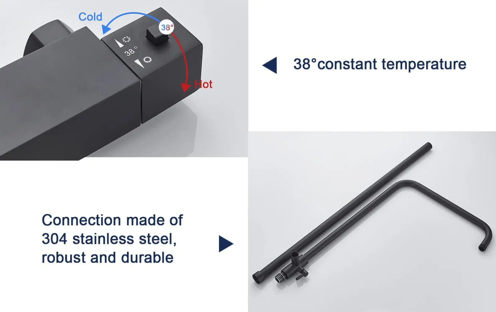 SaniSupreme Vienna Thermostatisch opbouw doucheset 20 cm regendouche mat zwart