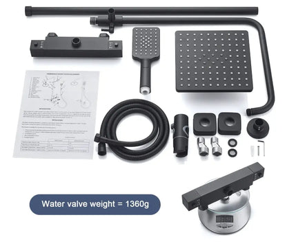 SaniSupreme Vienna Thermostatisch opbouw doucheset 20 cm regendouche mat zwart