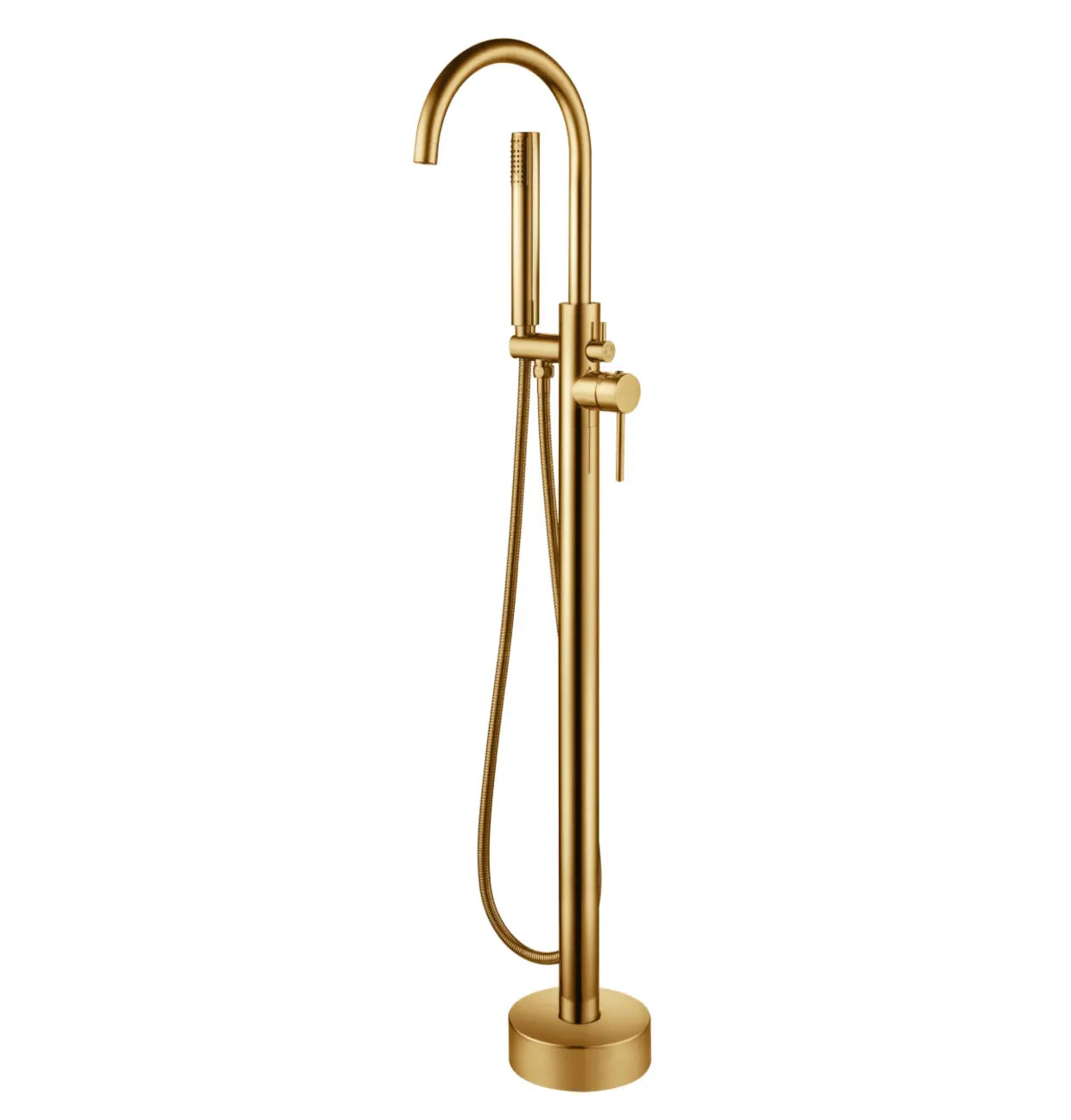 SaniSupreme Vrijstaande Badmengkraan Creavit Aloni met Handdouche Messing Geborsteld Goud