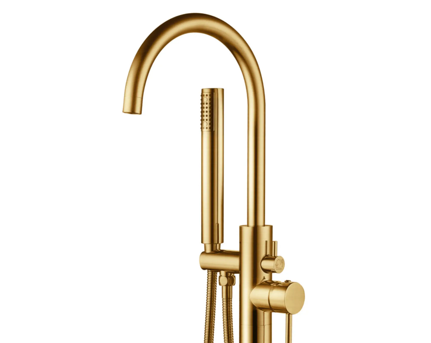 SaniSupreme Vrijstaande Badmengkraan Creavit Aloni met Handdouche Messing Geborsteld Goud