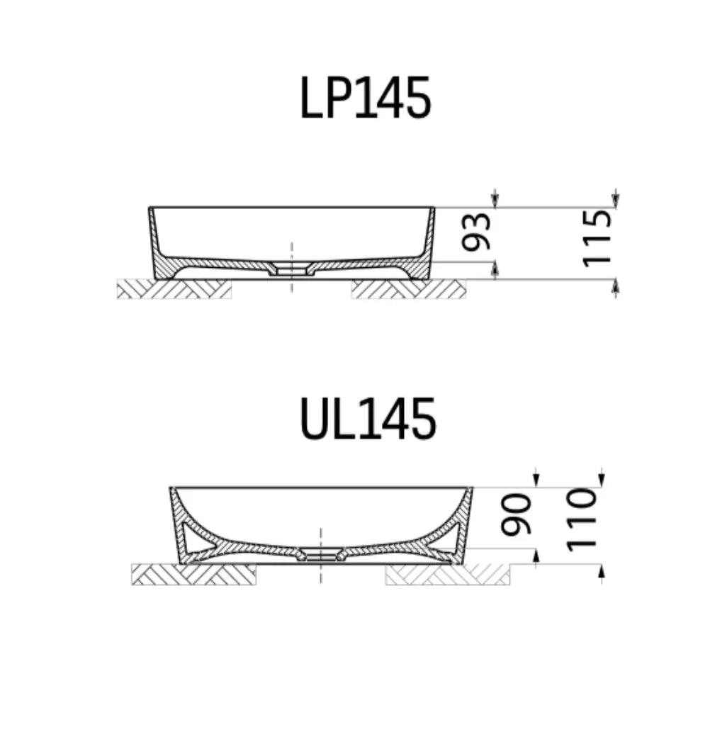 SaniSupreme Waskom Creavit LOOP 45 cm Mat Zwart