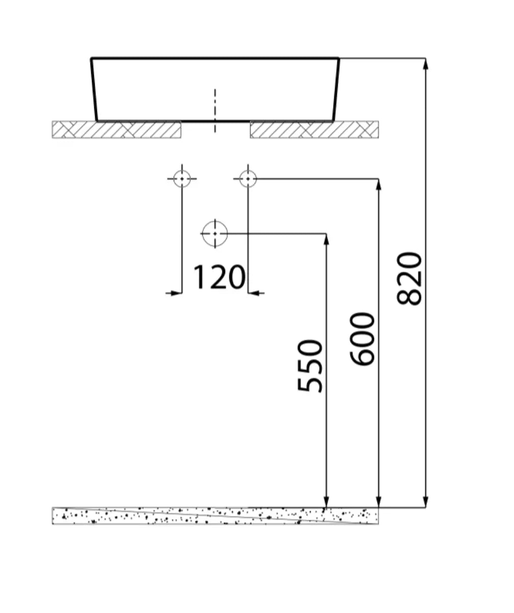SaniSupreme Waskom Creavit SQUARE 40 cm Mat Zwart