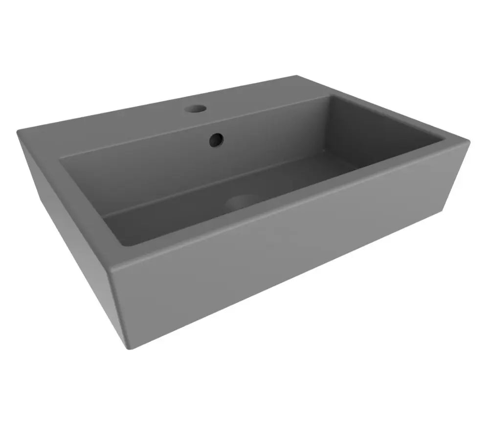 SaniSupreme Wastafel Creavit Bocchi Scala Arch 60x42cm Mat Grijs Met Kraangat