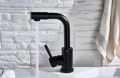 SaniSupreme Wastafel designkraan Nordica met draaibare kop|opbouw|gebogen mengkraan| kompleet | mat zwart