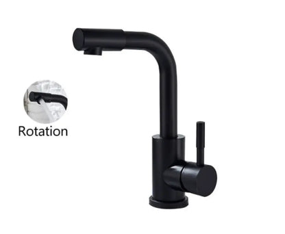 SaniSupreme Wastafel designkraan Nordica met draaibare kop|opbouw|gebogen mengkraan| kompleet | mat zwart