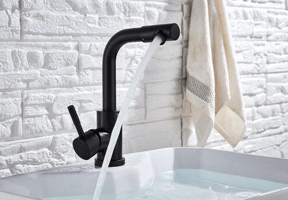 SaniSupreme Wastafel designkraan Nordica met draaibare kop|opbouw|gebogen mengkraan| kompleet | mat zwart