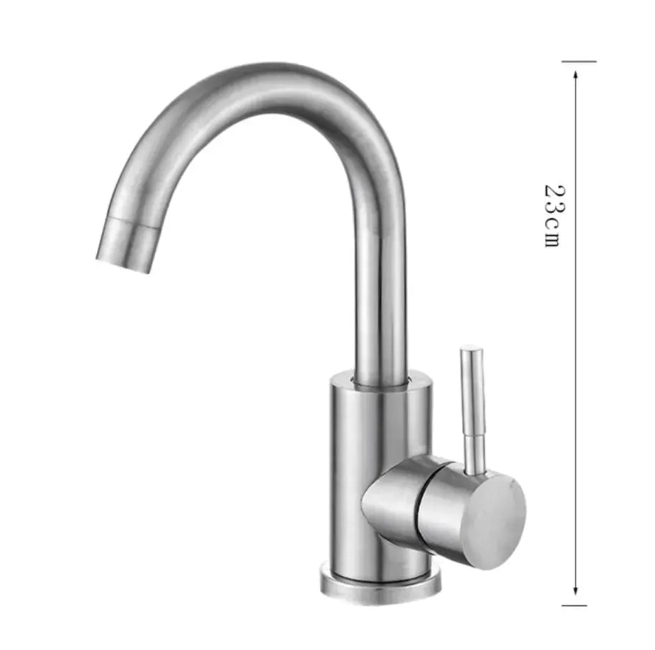 SaniSupreme Wastafel designkraan Nordica opbouw gebogen mengkraan kompleet geborsteld zilver