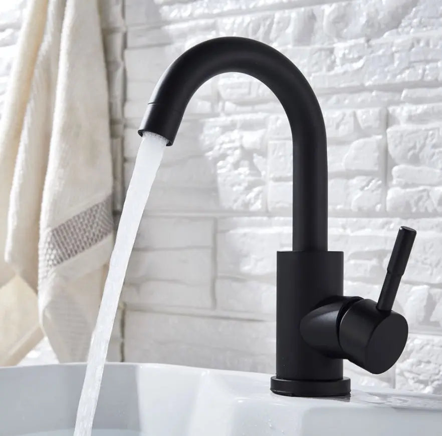 SaniSupreme Wastafel designkraan Nordica opbouw gebogen mengkraan kompleet mat zwart