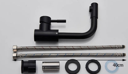 SaniSupreme Wastafel designkraan Nordica opbouw gebogen mengkraan kompleet mat zwart