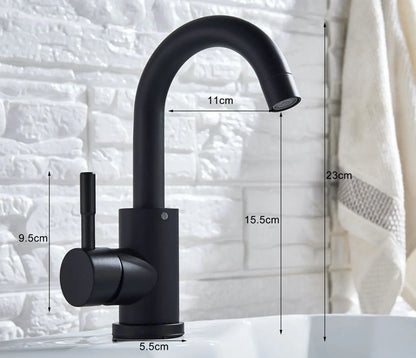 SaniSupreme Wastafel designkraan Nordica opbouw gebogen mengkraan kompleet mat zwart