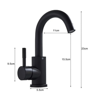 SaniSupreme Wastafel designkraan Nordica opbouw gebogen mengkraan kompleet mat zwart