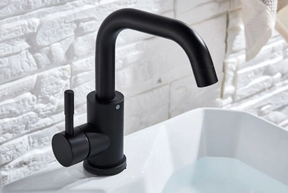 SaniSupreme Wastafel designkraan Nordica opbouw U - mengkraan compleet mat zwart