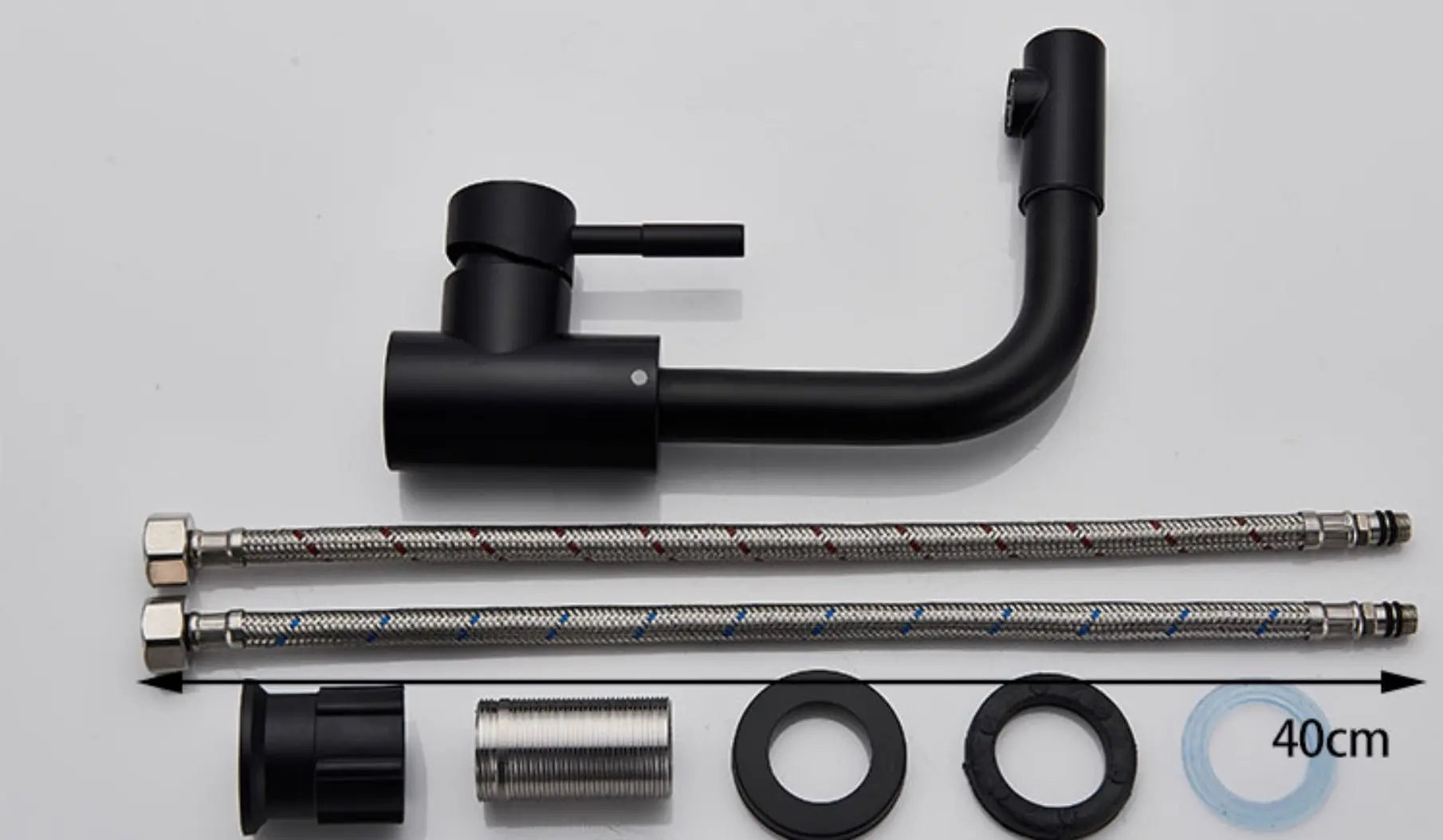 SaniSupreme Wastafel designkraan Nordica opbouw U - mengkraan compleet mat zwart