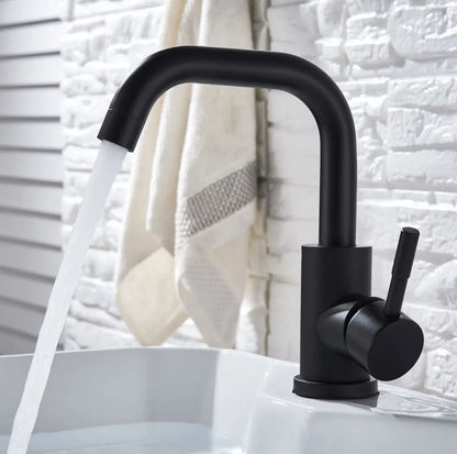 SaniSupreme Wastafel designkraan Nordica opbouw U - mengkraan compleet mat zwart