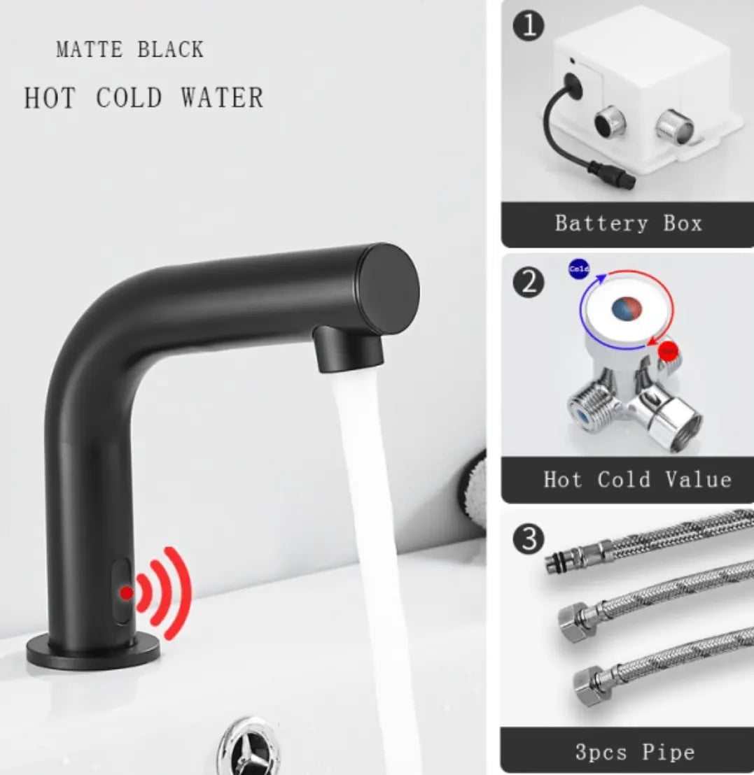 SaniSupreme Wastafel of Toiletkraan opbouw met automatische sensor 16 cm warm en/of koud water