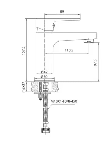 SaniSupreme Wastafelkraan Creavit Sharp Mengkraan Rood