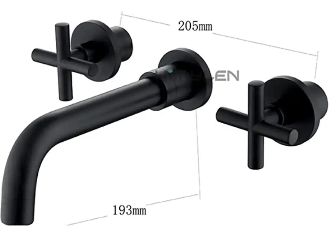 SaniSupreme Wastafelkraan Florence mat zwart inbouw 2 kranen Type II