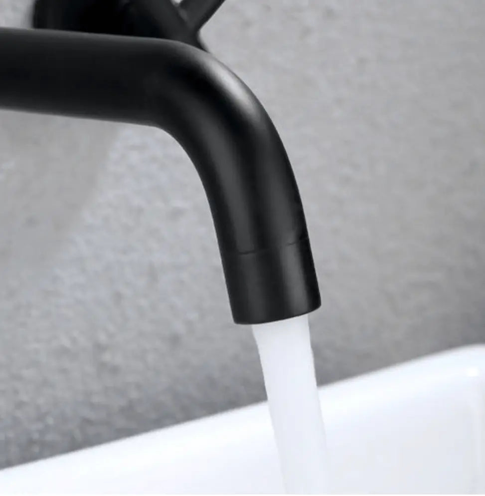 SaniSupreme Wastafelkraan Florence mat zwart inbouw 2 kranen Type II