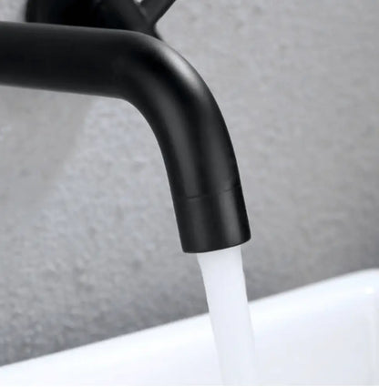 SaniSupreme Wastafelkraan Florence mat zwart inbouw 2 kranen Type II