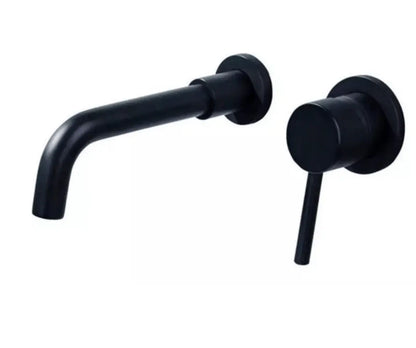 SaniSupreme® Wastafelkraan Mengkraan inbouw Palermo 26 cm. bedieningshandel mat zwart