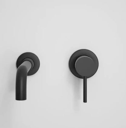 SaniSupreme® Wastafelkraan Mengkraan inbouw Palermo 26 cm. bedieningshandel mat zwart