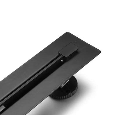 SaniSupreme Zwart Flat Douchedrain met Flens 60 cm - Variabel draaibaar uitloopdeel