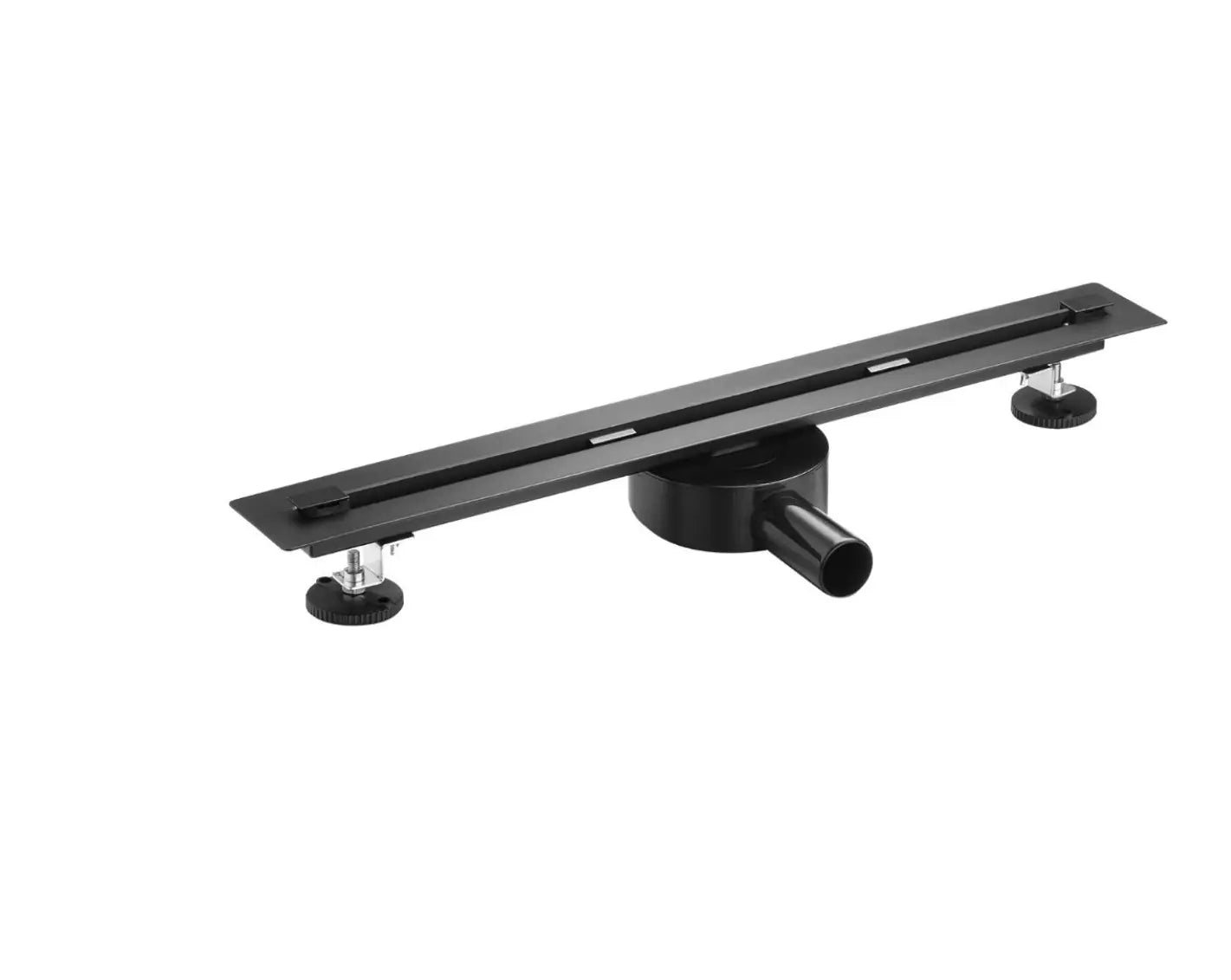 SaniSupreme Zwart Flat Douchedrain met Flens 60 cm - Variabel draaibaar uitloopdeel