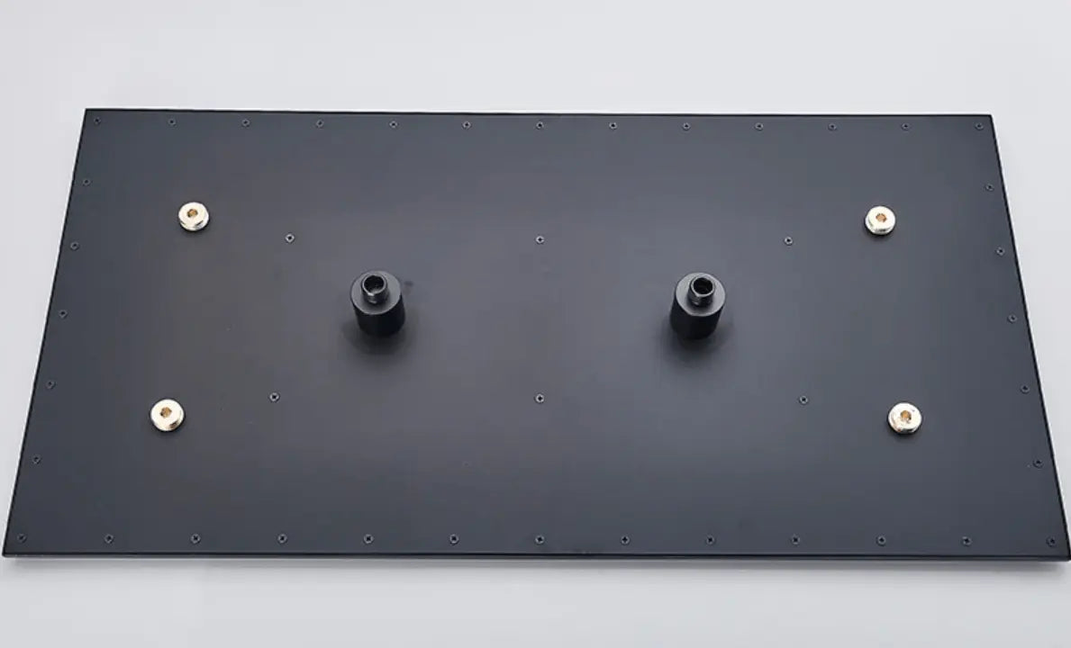 SaniSupreme®SmartPulse Plafond Thermostatische Doucheset Alicante 2 weg 40x80 cm regendouche mat zwart