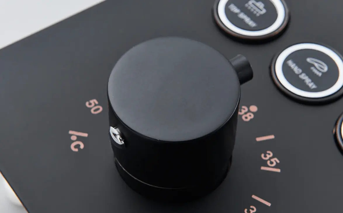 SaniSupreme®SmartPulse Plafond Thermostatische Doucheset Alicante 2 weg 40x80 cm regendouche mat zwart