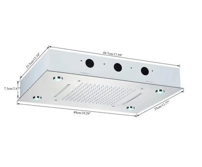 SaniSupreme® SmartPulse La Paz Inbouw plafond Thermostatische Doucheset 3 weg LED regendouche RVS Geborsteld Nickel