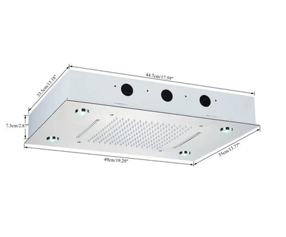 SaniSupreme®SmartPulse Plafond Thermostatische Doucheset Manhattan 3 weg Inbouw Plafond LED regendouche La Paz Glans Chroom