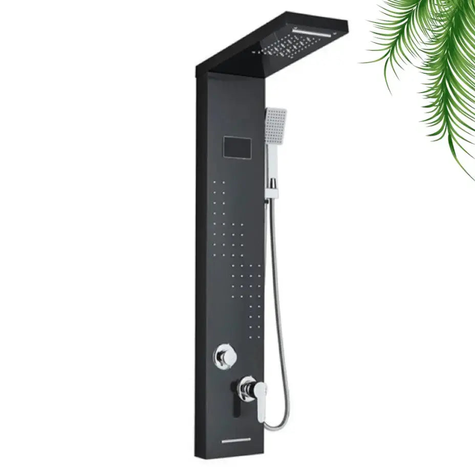 TWEEDEKANS Douchepaneel Opbouwdouche SaniSupreme® Barcelona LCD RVS Brushed