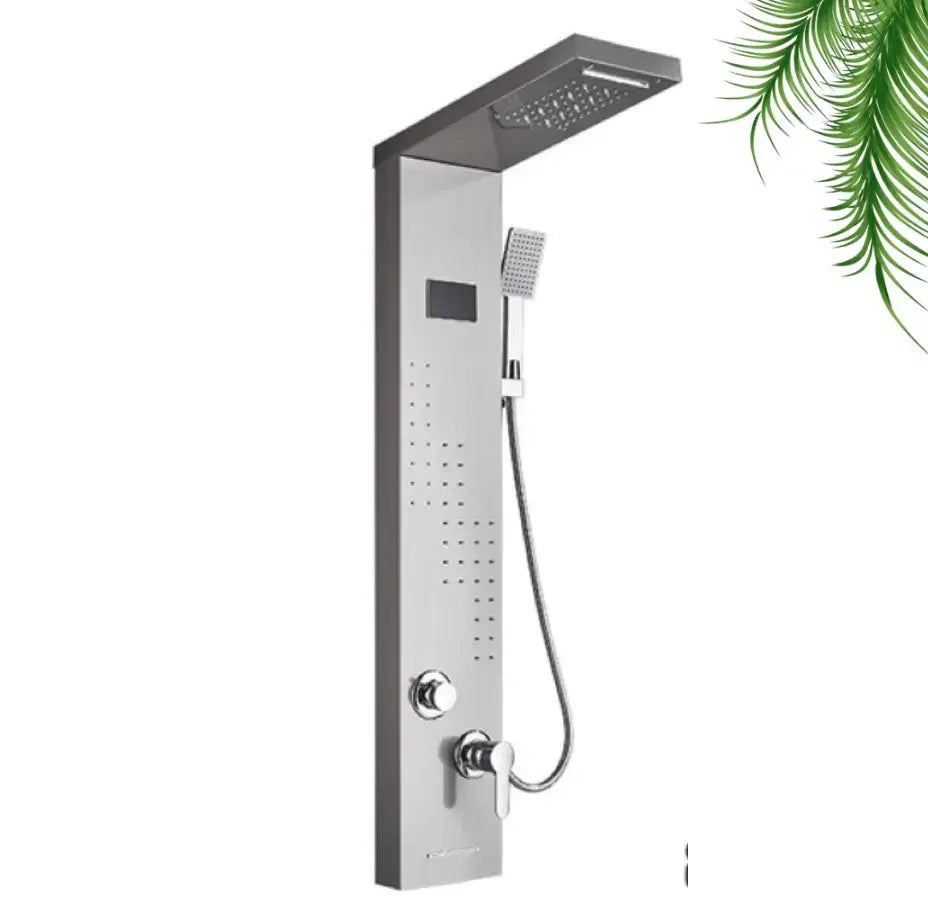 TWEEDEKANS Douchepaneel Opbouwdouche SaniSupreme® Barcelona LCD RVS Brushed