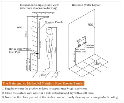 Tweedekans! Douchepaneel Opbouwdouche SaniSupreme® Sicilie met hand - en voetendouche LCD Premium rvs brushed TK4
