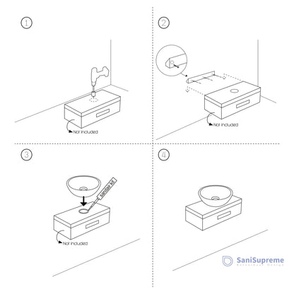 Waskom SaniSupreme® Napoli 25 x 11.5 cm Beton Grijs gratis verzending