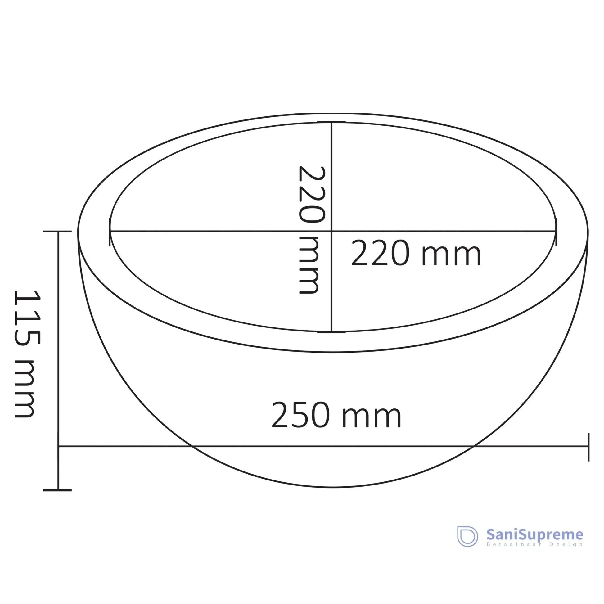 Waskom SaniSupreme® Napoli 25 x 11.5 cm Mat Wit gratis verzending