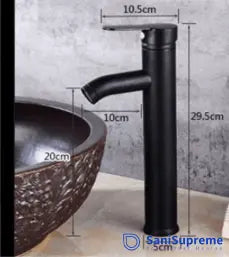 Wastafel kraan opbouw koud - warm 29.5 cm mat zwart