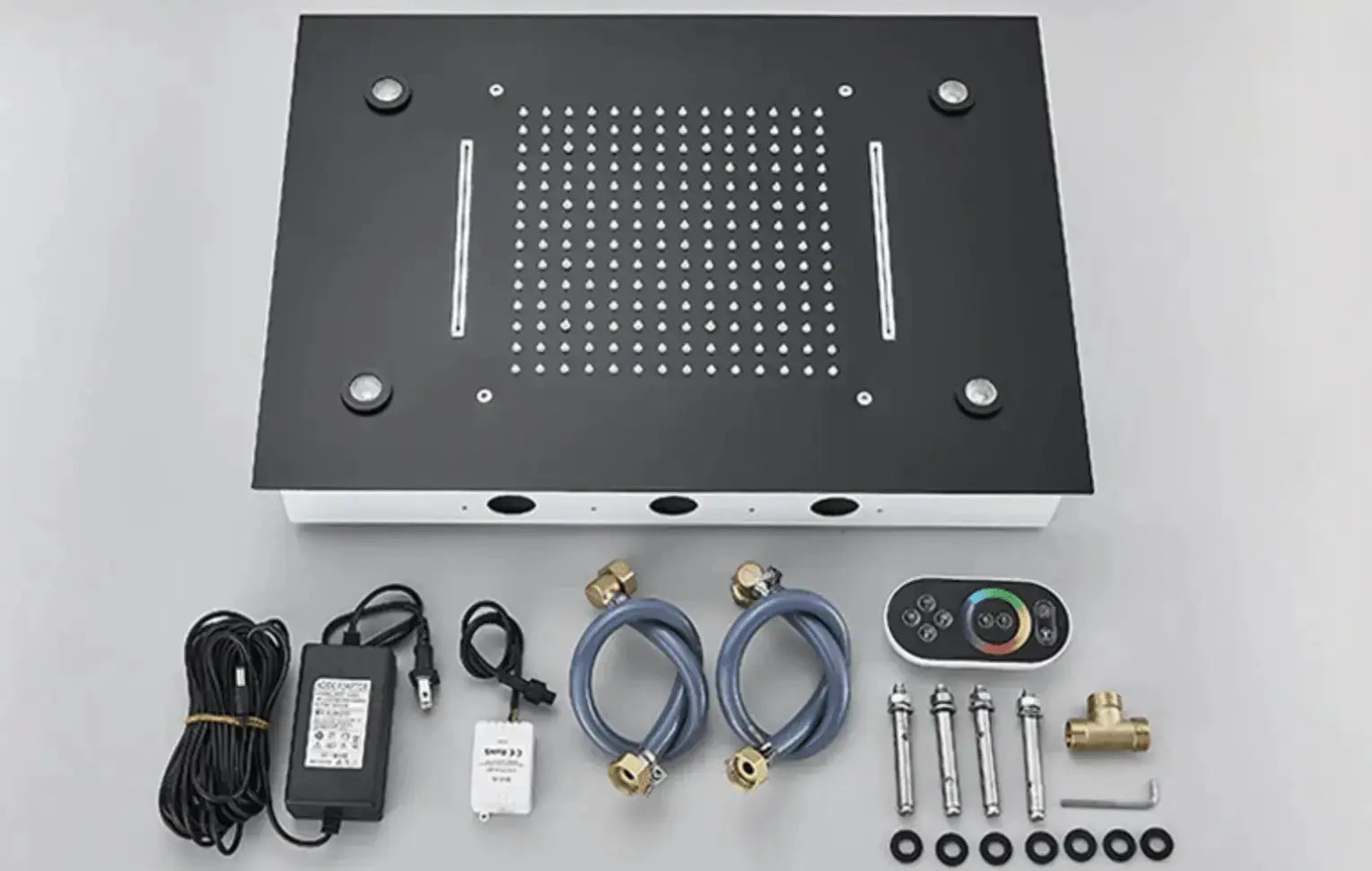 WEEK - PROMO: SaniSupreme SmartPulse Inbouw Plafond Thermostatische Doucheset Alicante 3 weg LED regendouche La Paz Mat Zwart