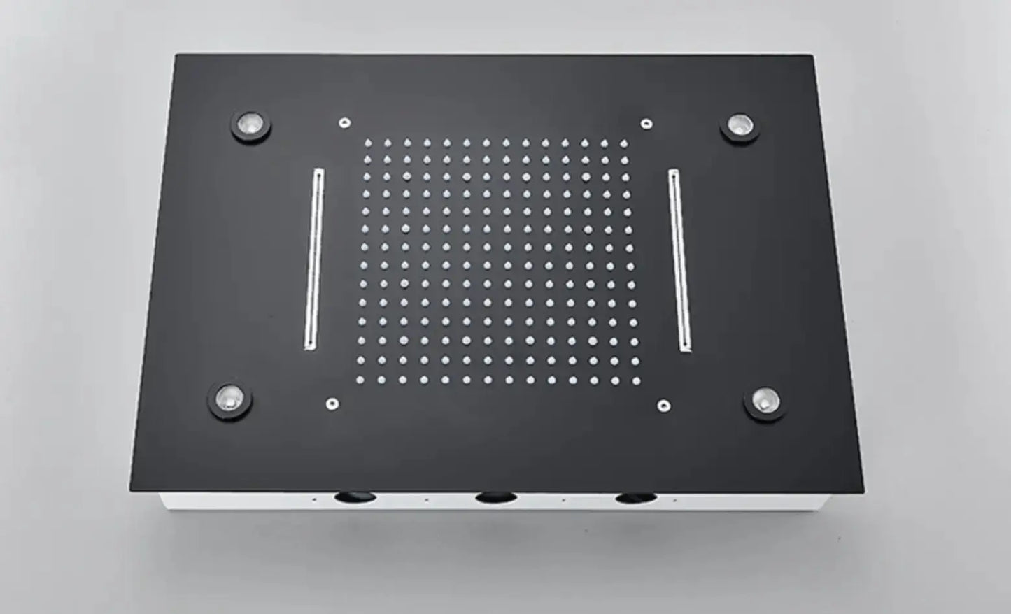 WEEK - PROMO: SaniSupreme SmartPulse Inbouw Plafond Thermostatische Doucheset Alicante 3 weg LED regendouche La Paz Mat Zwart