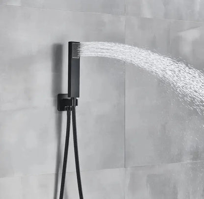 WEEK - PROMO: SaniSupreme SmartPulse Inbouw Plafond Thermostatische Doucheset Alicante 3 weg LED regendouche La Paz Mat Zwart