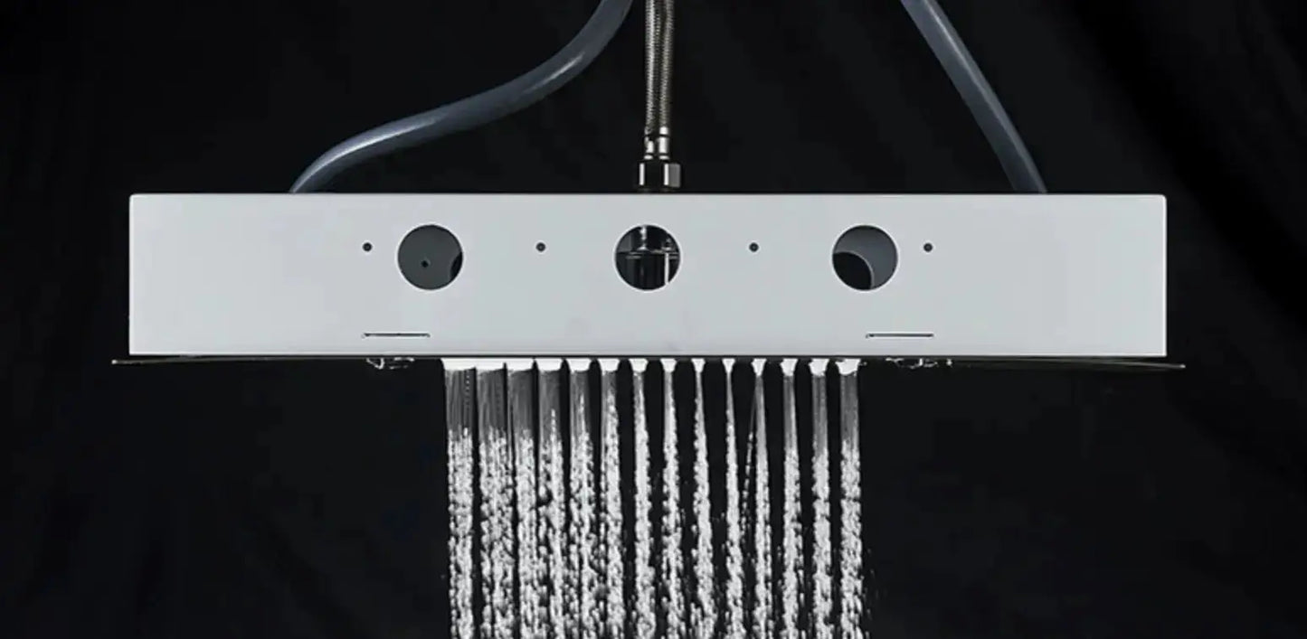 WEEK - PROMO: SaniSupreme SmartPulse Inbouw Plafond Thermostatische Doucheset Alicante 3 weg LED regendouche La Paz Mat Zwart