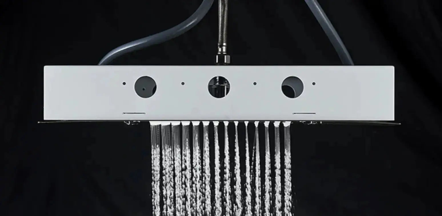 WEEK - PROMO: SaniSupreme SmartPulse Inbouw Plafond Thermostatische Doucheset Alicante 3 weg LED regendouche La Paz Mat Zwart